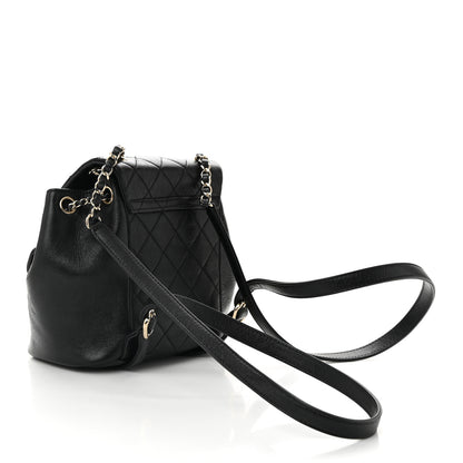 Chanel Glazed Aged Calfskin Quilted Small Duma Drawstring Backpack Black 3 of 10