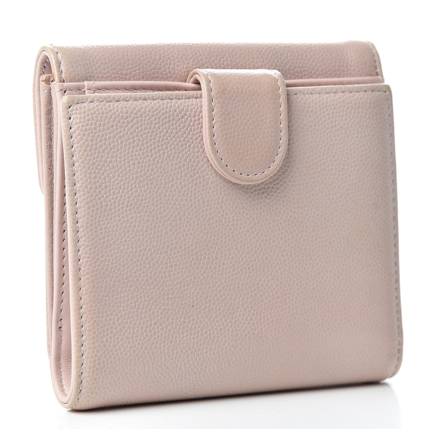 Caviar Sevruga French Compact Wallet Light Pink