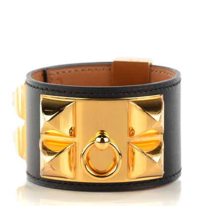 Hermes Box Calfskin Collier de Chien CDC Bracelet S Black 1 of 6