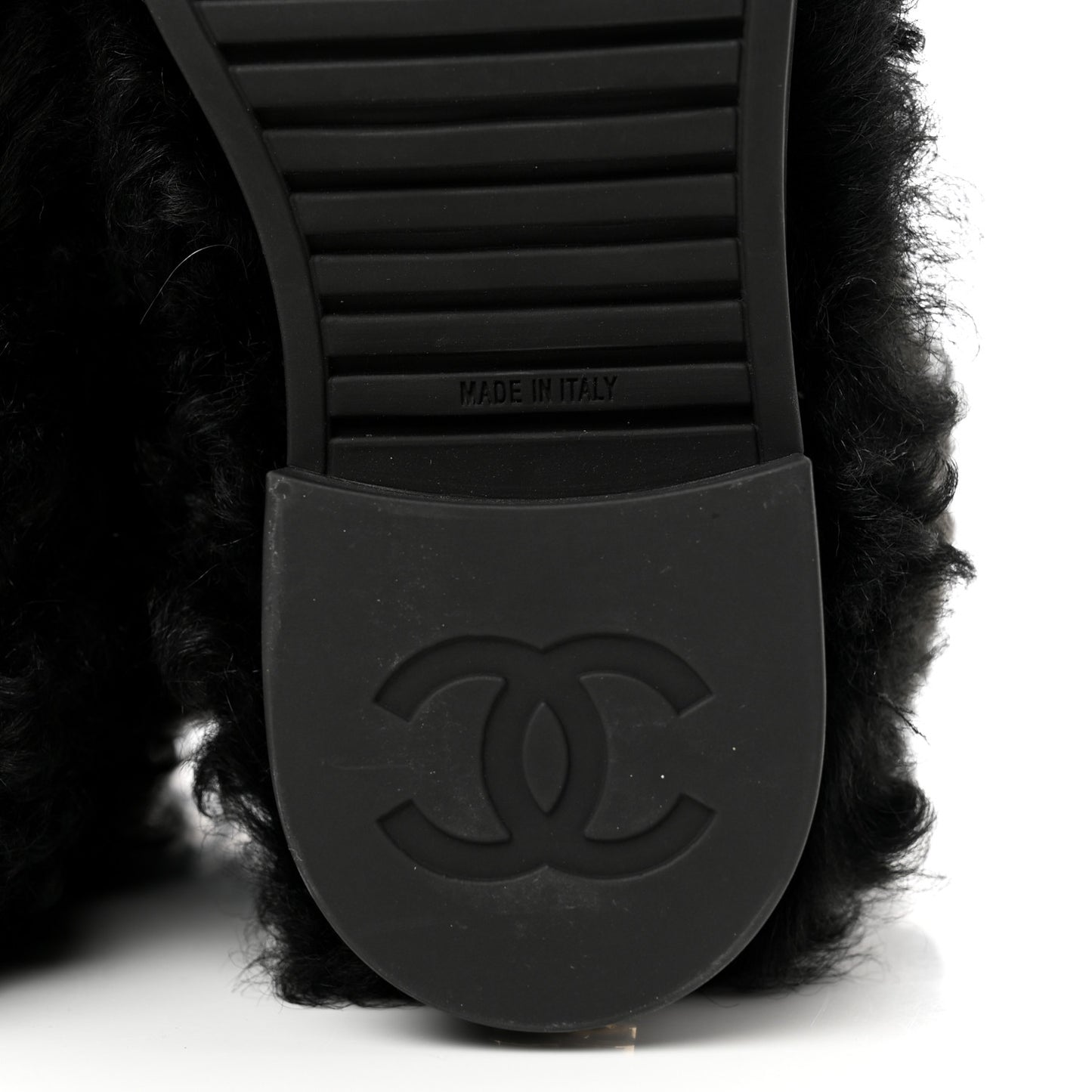Shearling Sheepskin High Boots 36.5 Black