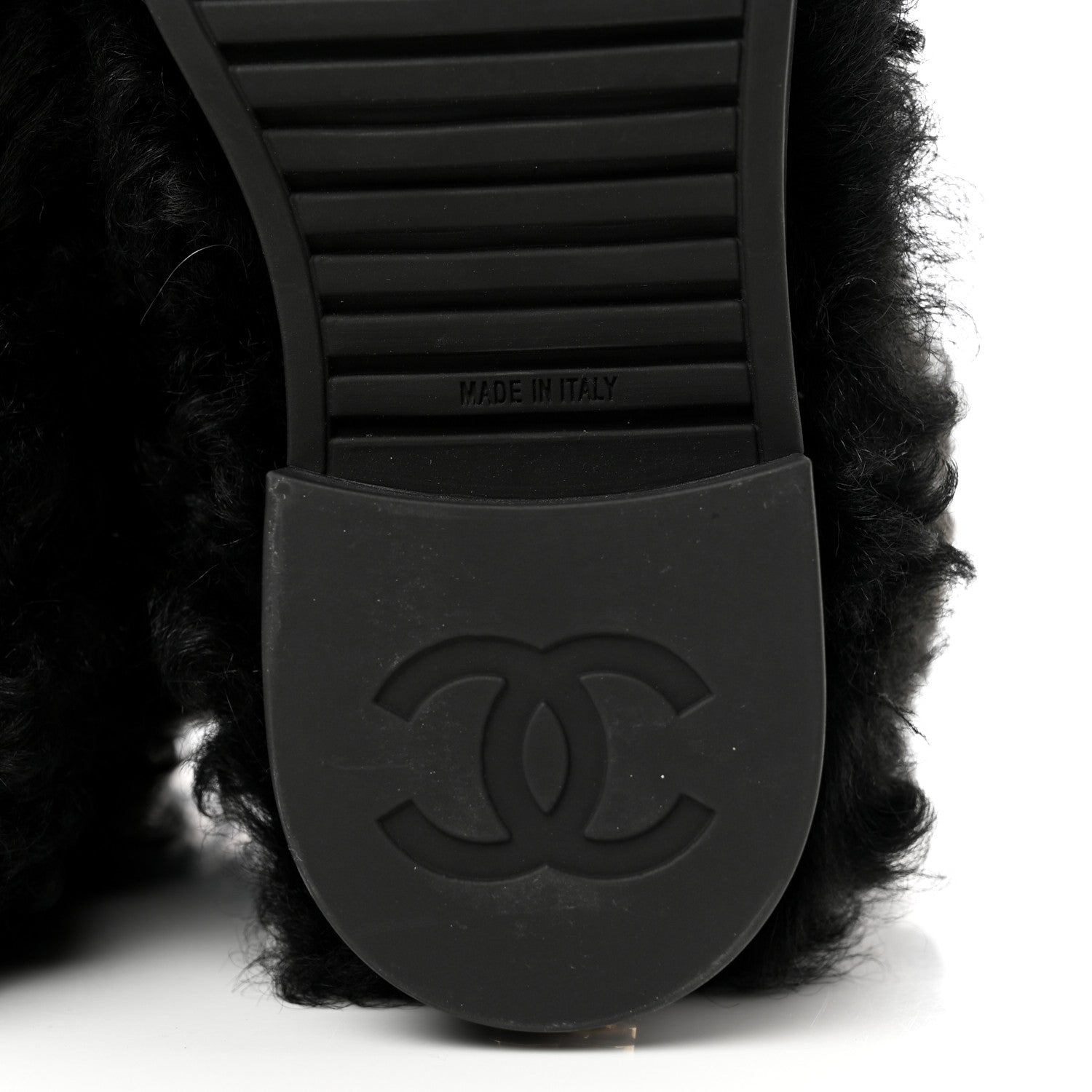 Chanel Shearling Sheepskin High Boots 36.5 Black 8 of 10