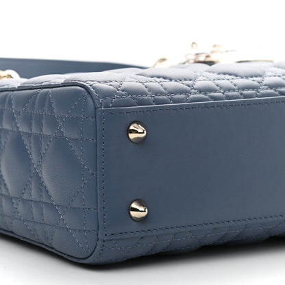Christian Dior Lambskin Cannage Small Lady Dior Denim 9 of 10
