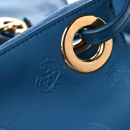 Chloe Smooth Calfskin Rose Embroidered Tao Zipped Tote Blue 13 of 15