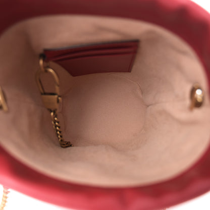 Gucci Calfskin Matelasse Mini GG Marmont 2.0 Bucket Bag Hibiscus Red 5 of 10