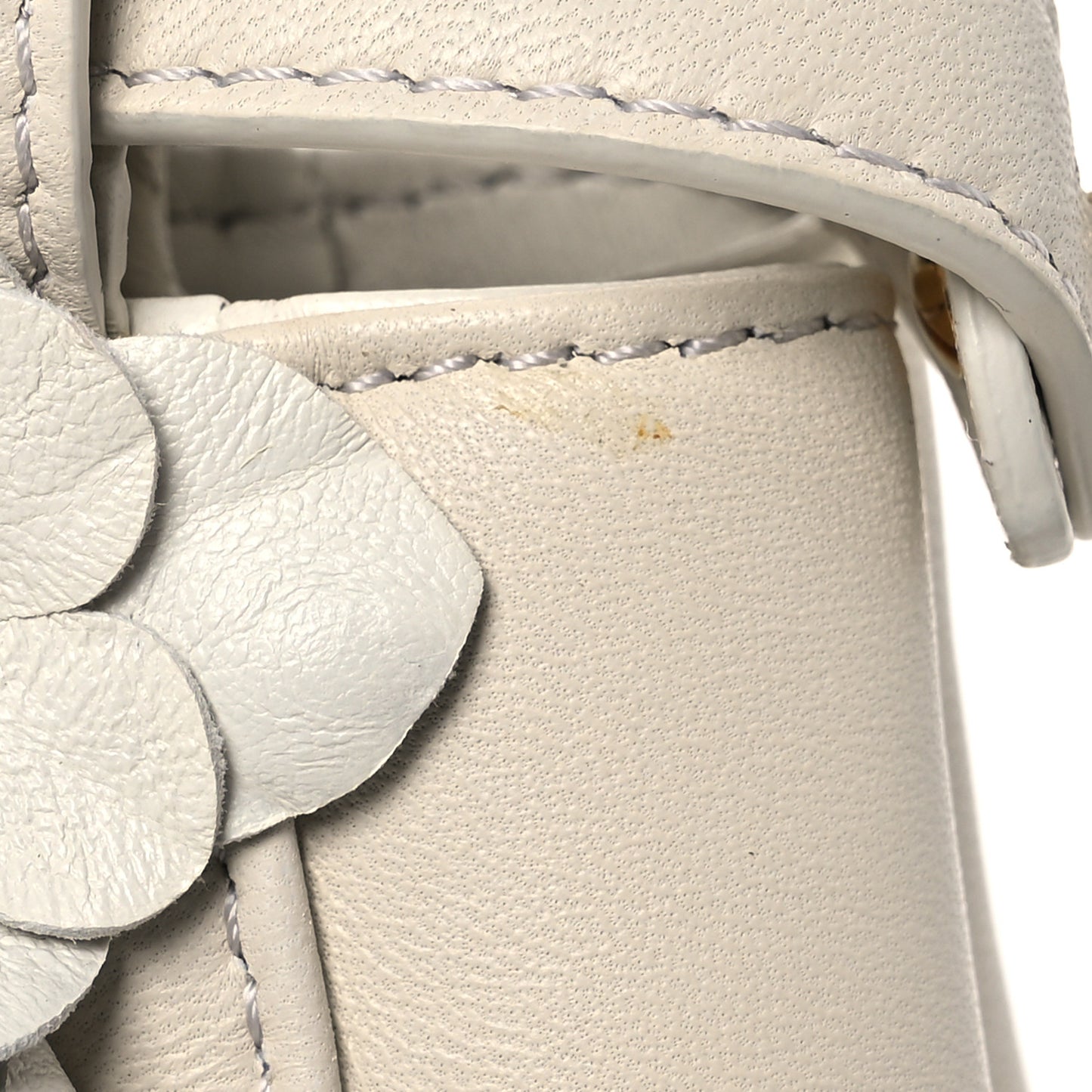 Nappa Rosebud Mini Peekaboo Iconic Satchel Bianco
