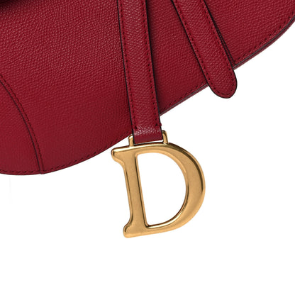 Christian Dior Grained Calfskin Saddle Bag Burgundy 7 of 12