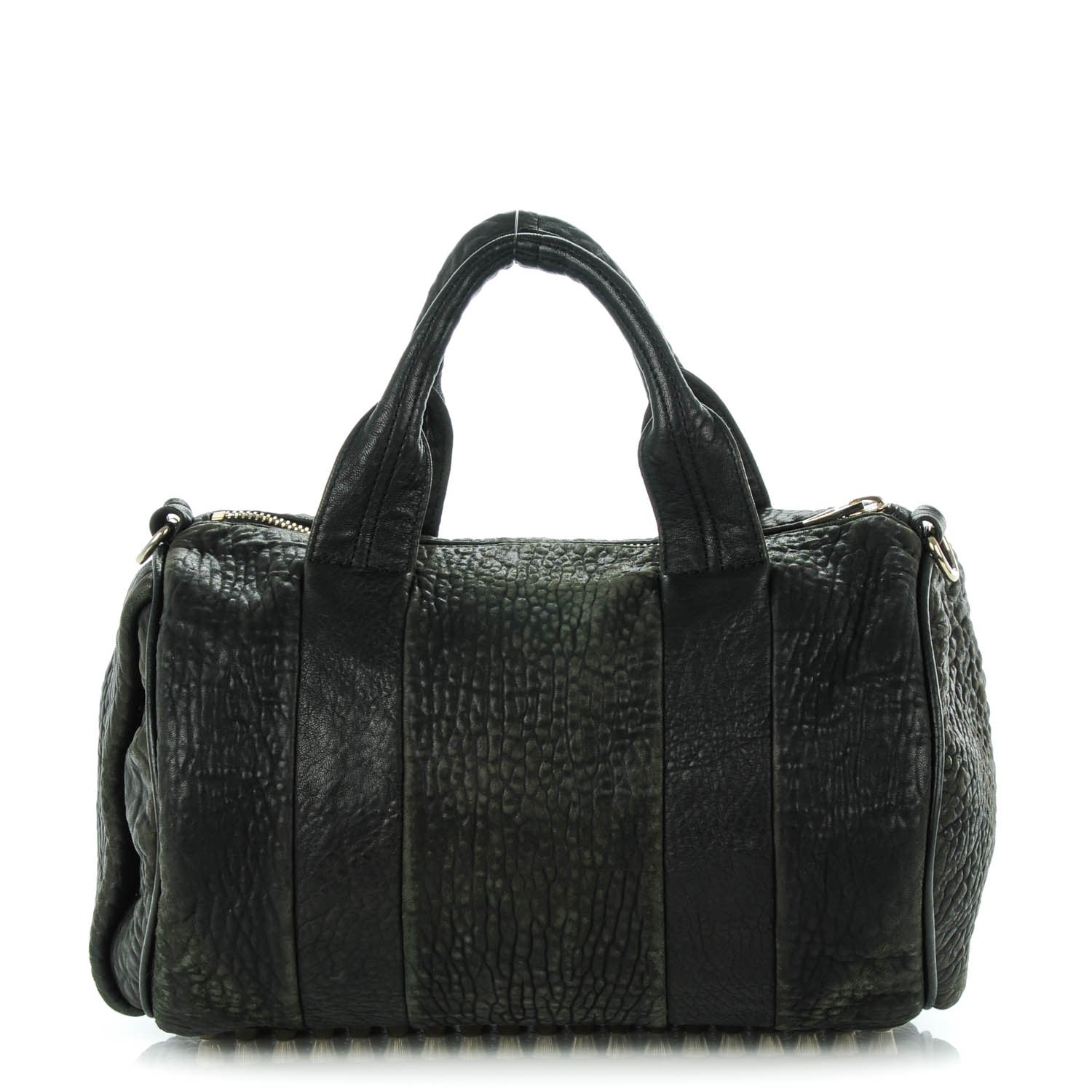 Alexander Wang Pebbled Lambskin Rocco Duffel Black Pale Gold Hardware 1 of 14