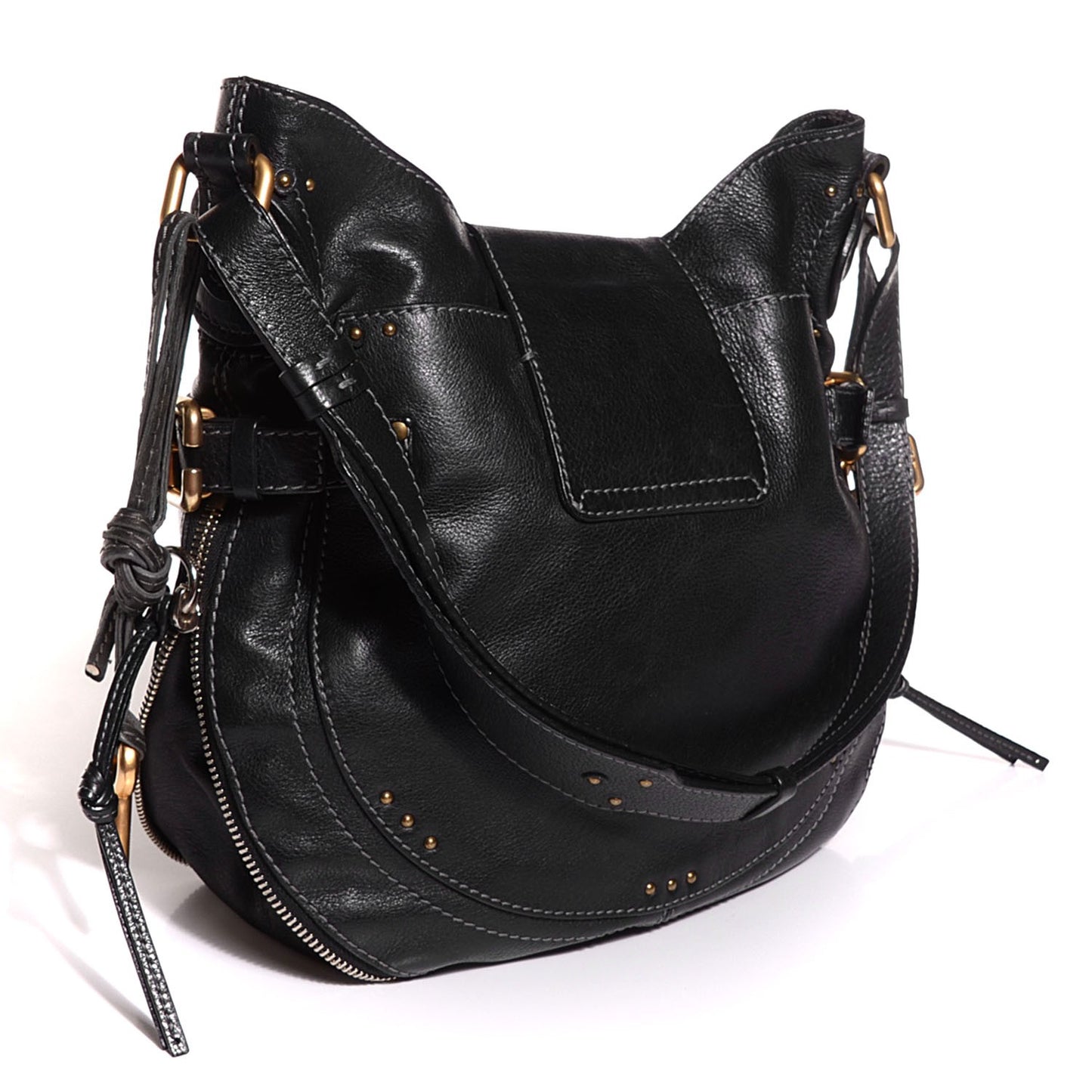Leather Paddington Hobo Black