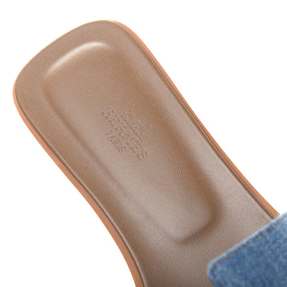 Hermes Denim Canvas Oran Sandals 39 Bleu Clair 8 of 11