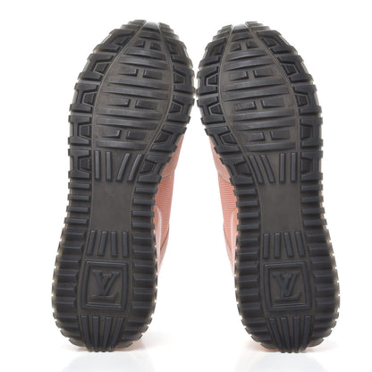 Louis Vuitton Suede Damier Azur Run Away Sneakers 37.5 Pink 5 of 8