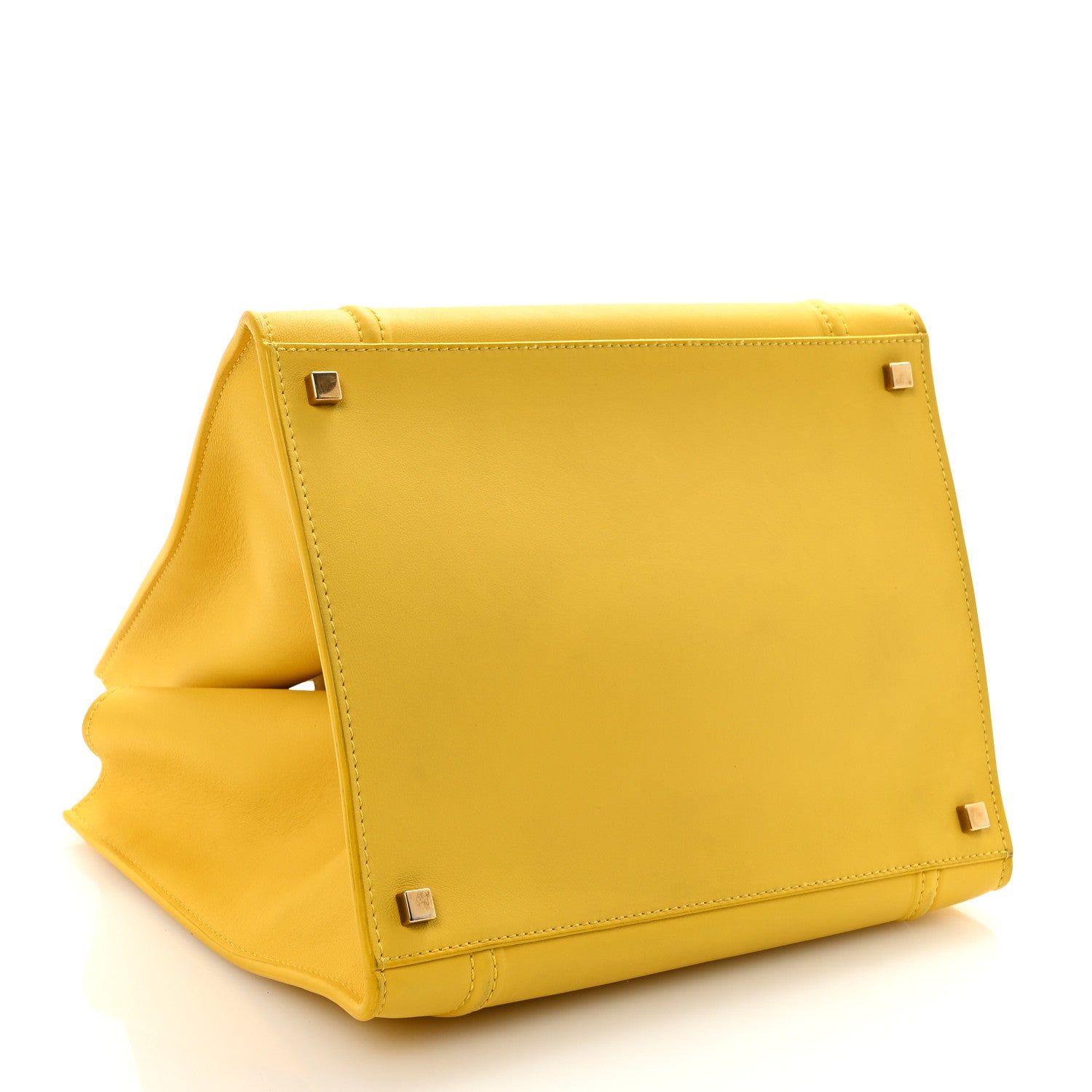 Celine Supple Calfskin Medium Phantom Luggage Sun Yellow 4 of 10