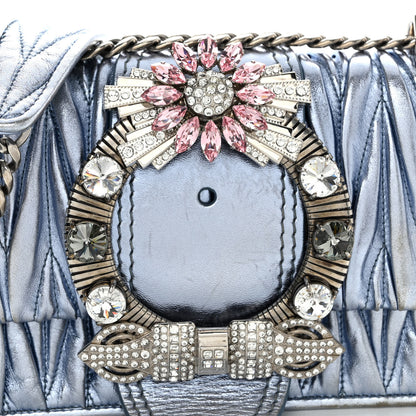 Miu Miu Metallic Nappa Matelasse Crystal Embellished Lady Shoulder Bag 7 of 11