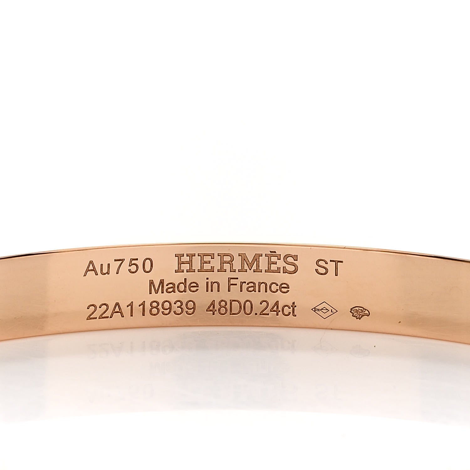 Hermes 18K Rose Gold Diamond PM Collier De Chien Bracelet ST 3 of 3