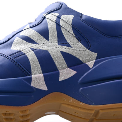 Gucci X MLB Calfskin NY Yankees Mens Rhyton Sneakers 10.5 Electric Blue 9 of 18