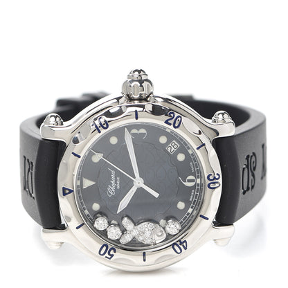 Chopard Stainless Steel Rubber Diamond 38mm Happy Sport Fish Quartz Watch Black 2 of 4