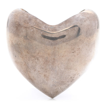 Saint Laurent Brass Heart Cuff Bracelet Palladium 1 of 5