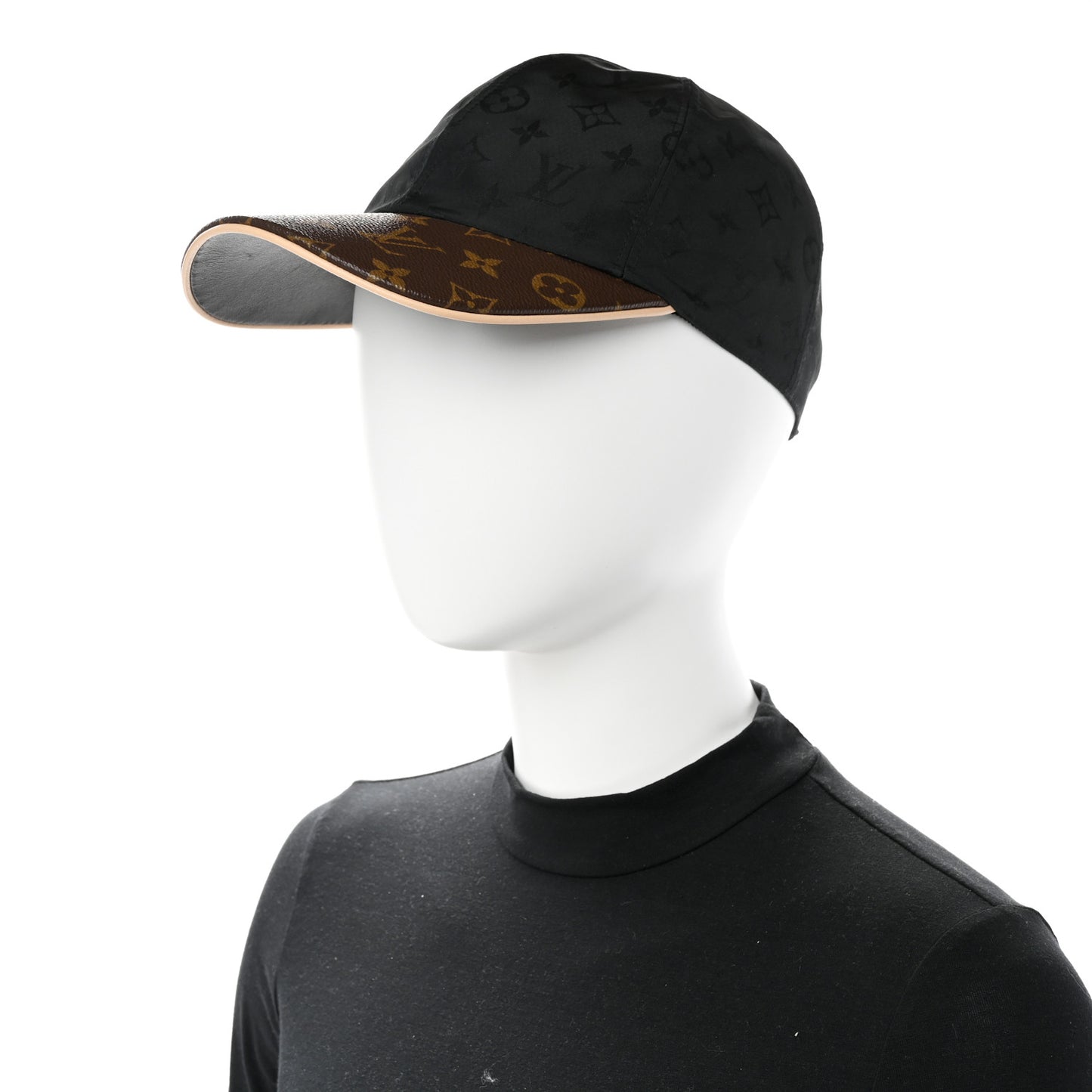 Polyester Silk Monogram LV Get Ready Cap M Black