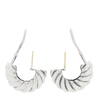 David Yurman Sterling Silver Sculpted Cable Shrimp Earrings 3 of 4