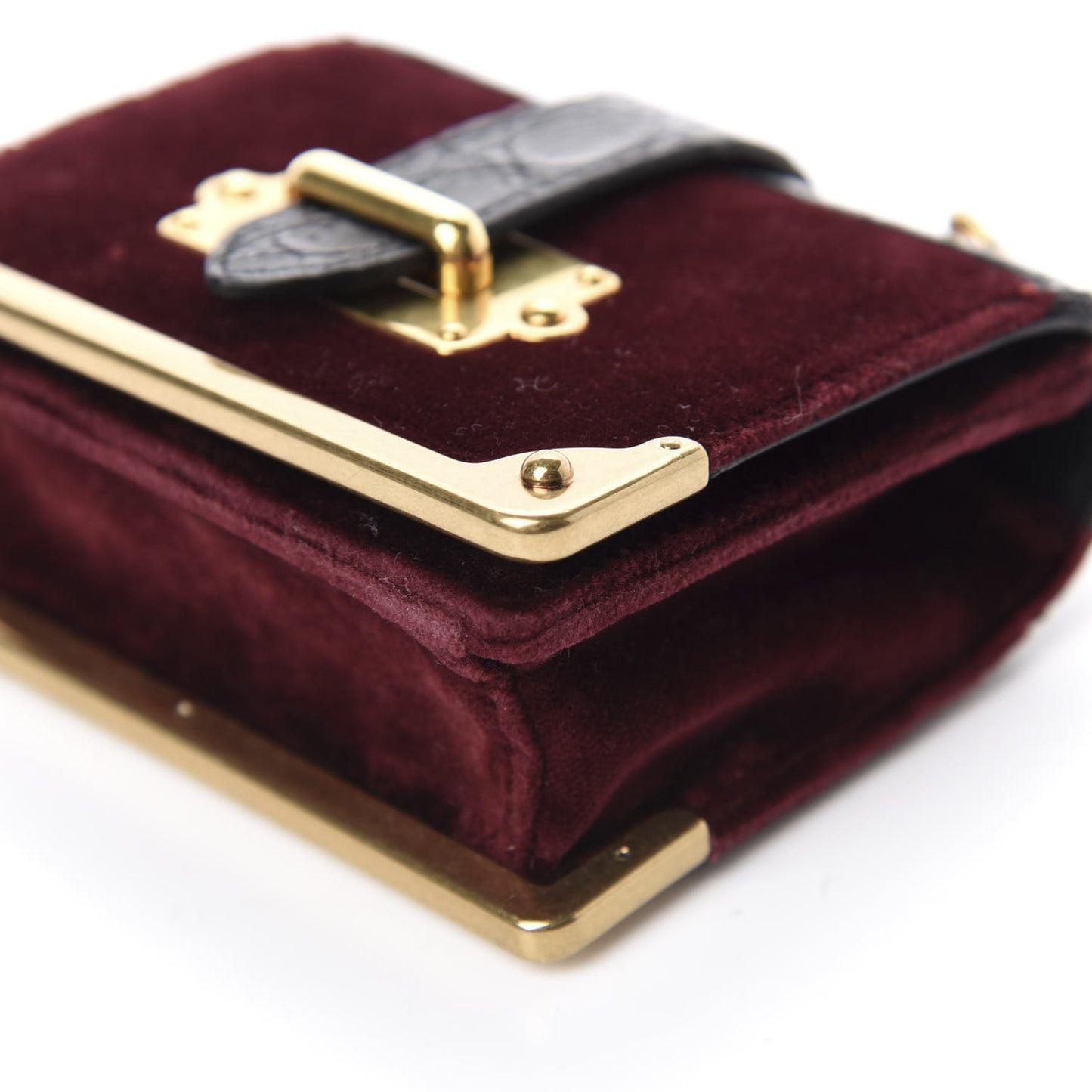 Velvet Crocodile Micro Cahier Bag Ribes Black