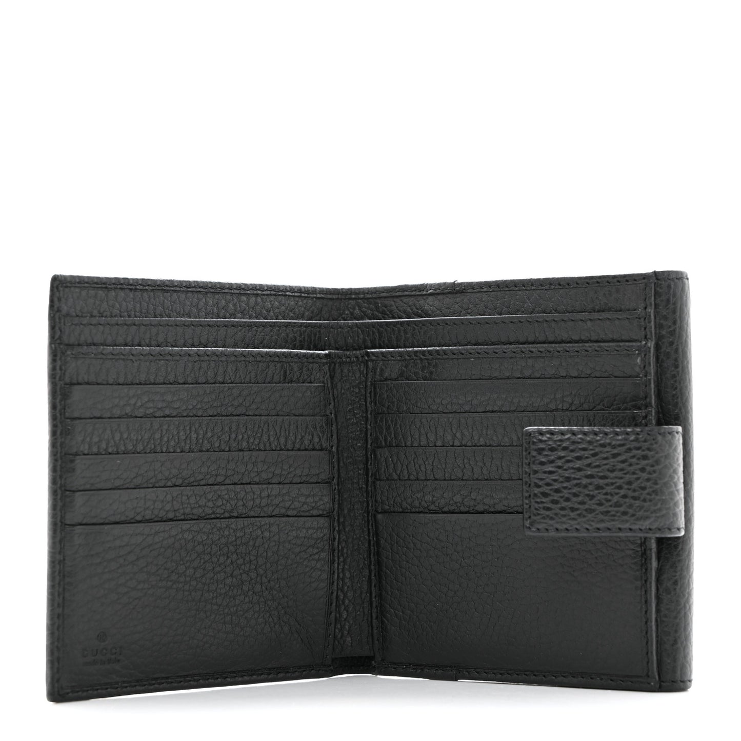 Dollar Calfskin Double G French Flap Wallet Black