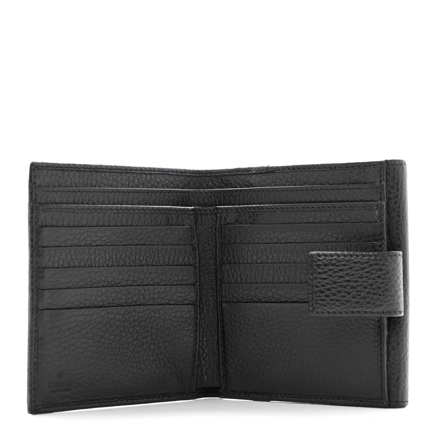 Gucci Dollar Calfskin Double G French Flap Wallet Black 5 of 7