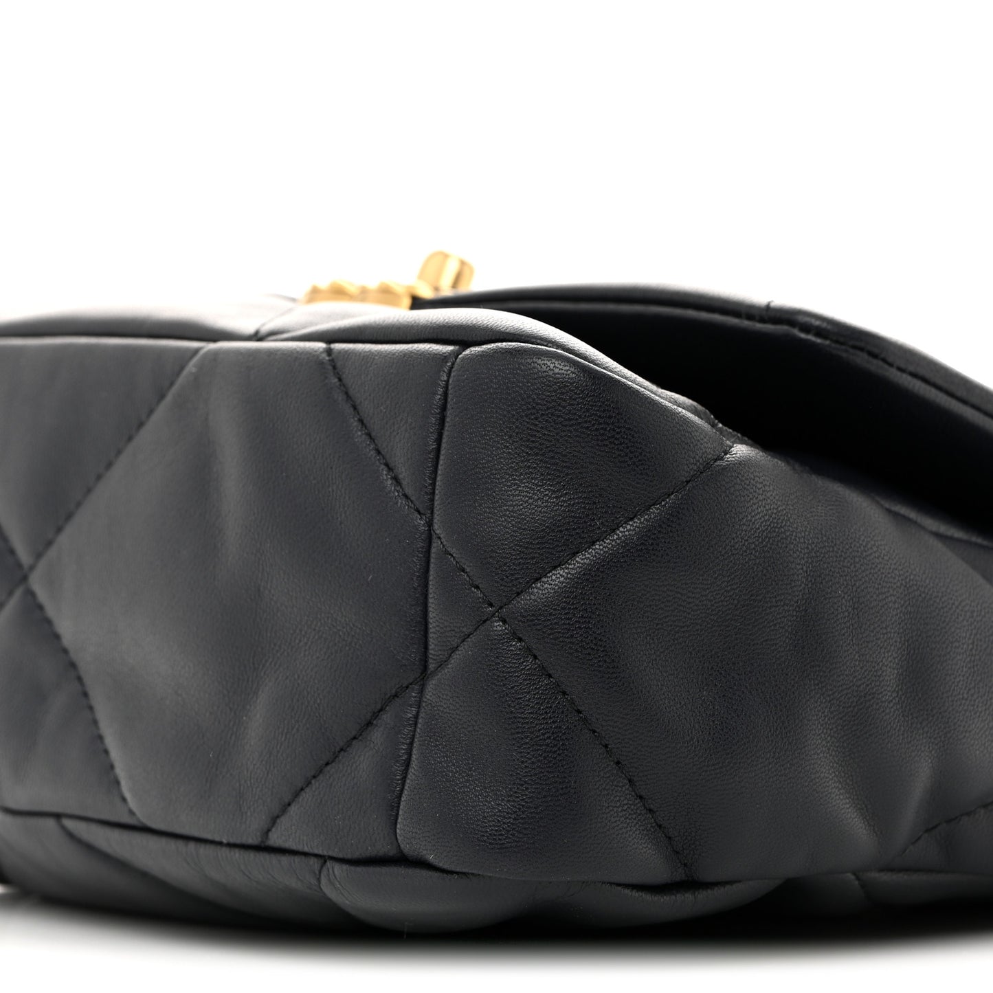 Goatskin Quilted Medium Chanel 19 Flap Navy Blue