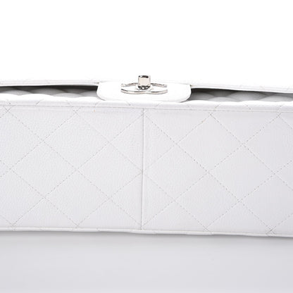 Chanel Caviar Quilted Jumbo Double Flap White 9 of 11
