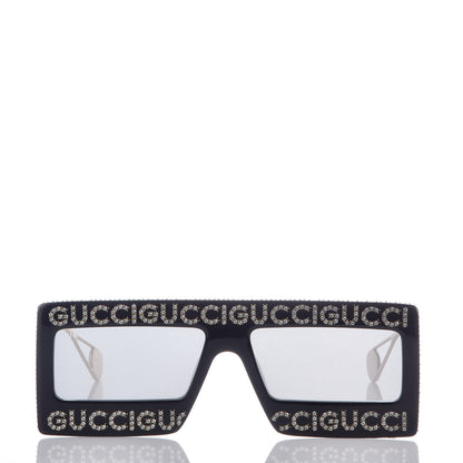 Gucci Acetate Crystal Mask-Frame Sunglasses GG0431S Black 2 of 8