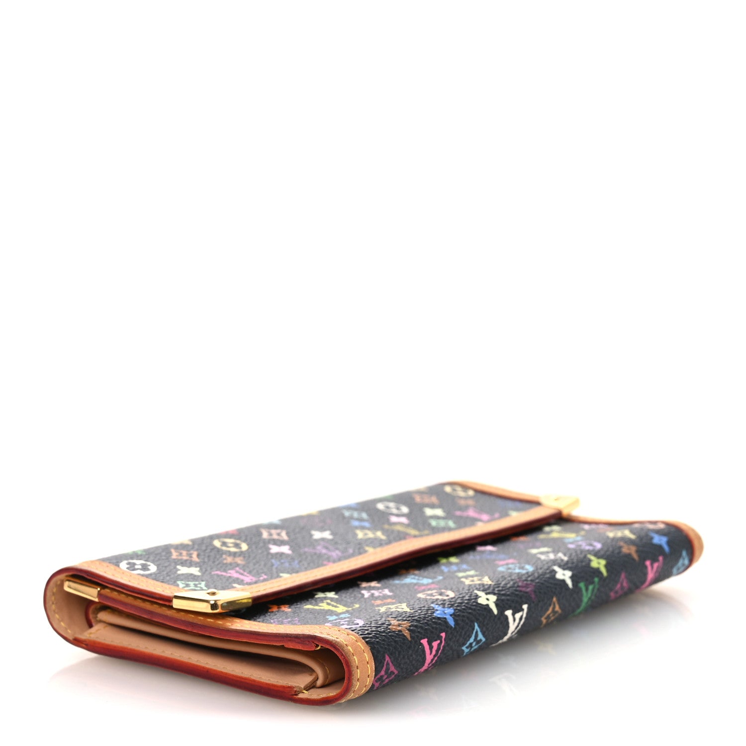 Louis Vuitton Monogram Multicolor Porte Tresor International Wallet Black 4 of 8