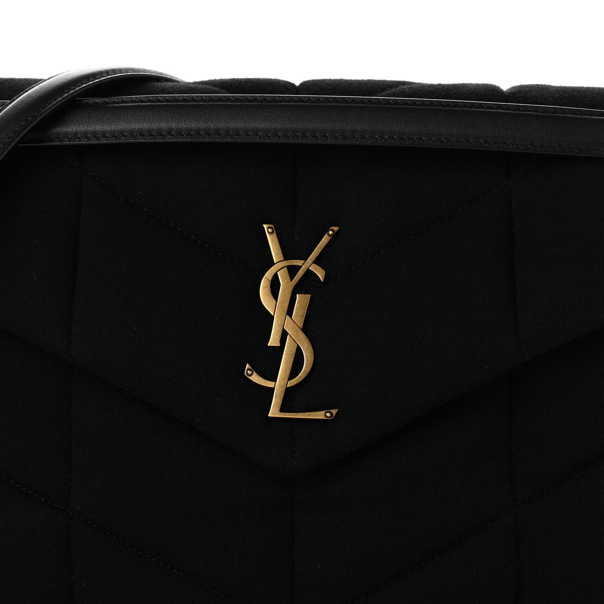 Wool Jersey Quilted Medium Loulou Puffer Monogram Chain Black