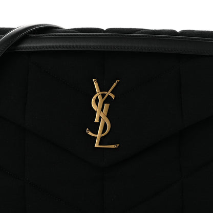 Saint Laurent Wool Jersey Quilted Medium Loulou Puffer Monogram Chain Black 7 of 9