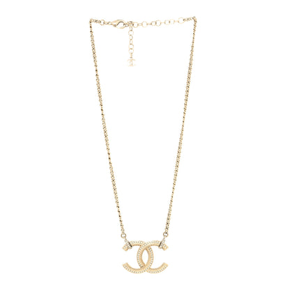 Chanel Crystal Logo CC Chain Necklace Gold 3 of 5