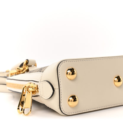 Gucci GG Supreme Monogram Azalea Calfskin Mini Horsebit 1955 Top Handle Bag Beige Ebony Mystic White 9 of 11
