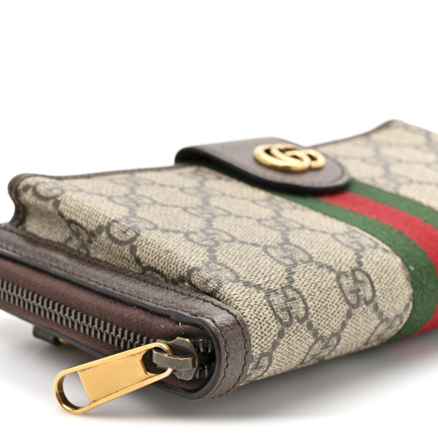 Gucci GG Supreme Monogram Web Ophidia Zip Around Phone Holder