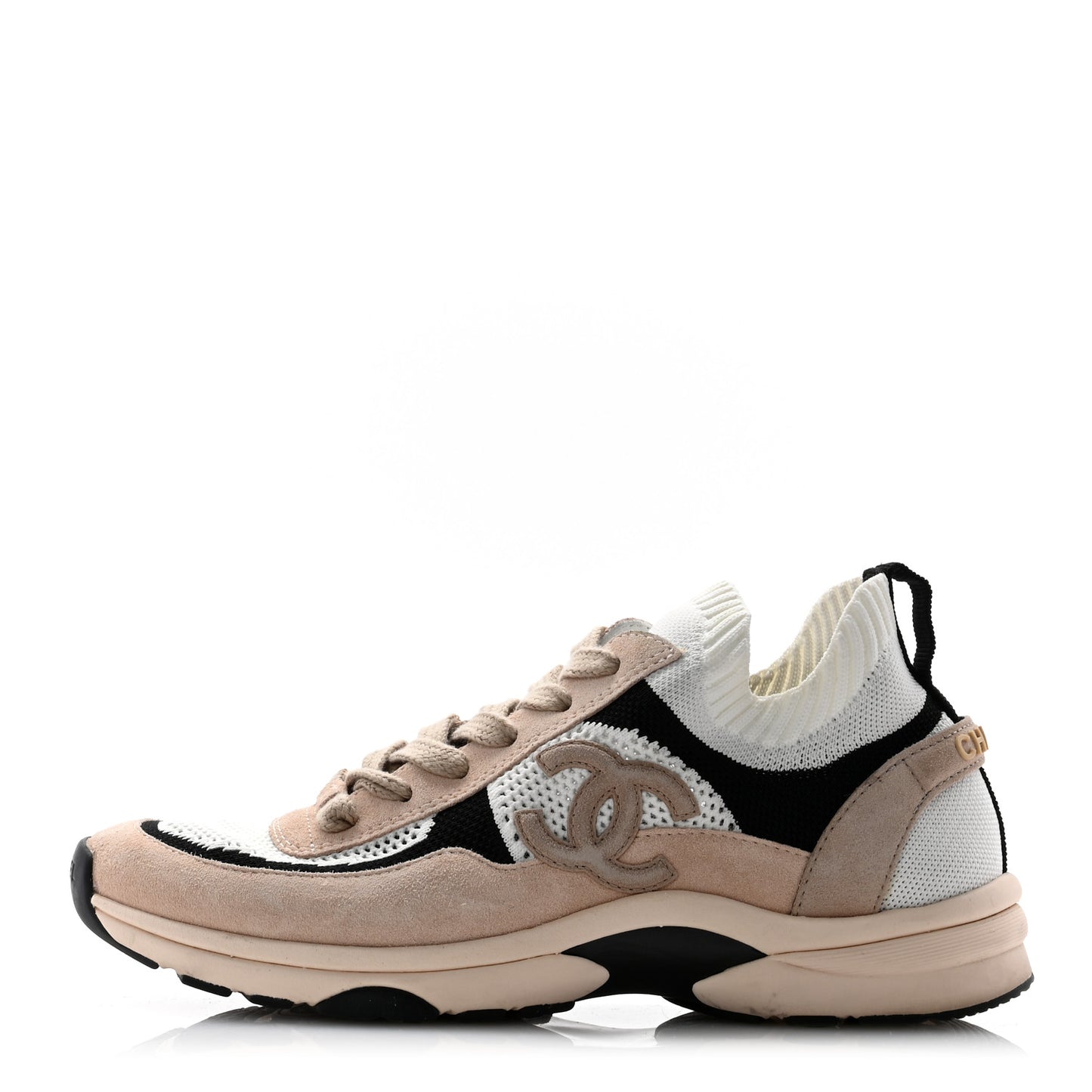 Mesh Suede Fabric Womens CC Sneakers Light 40 Pink White Black