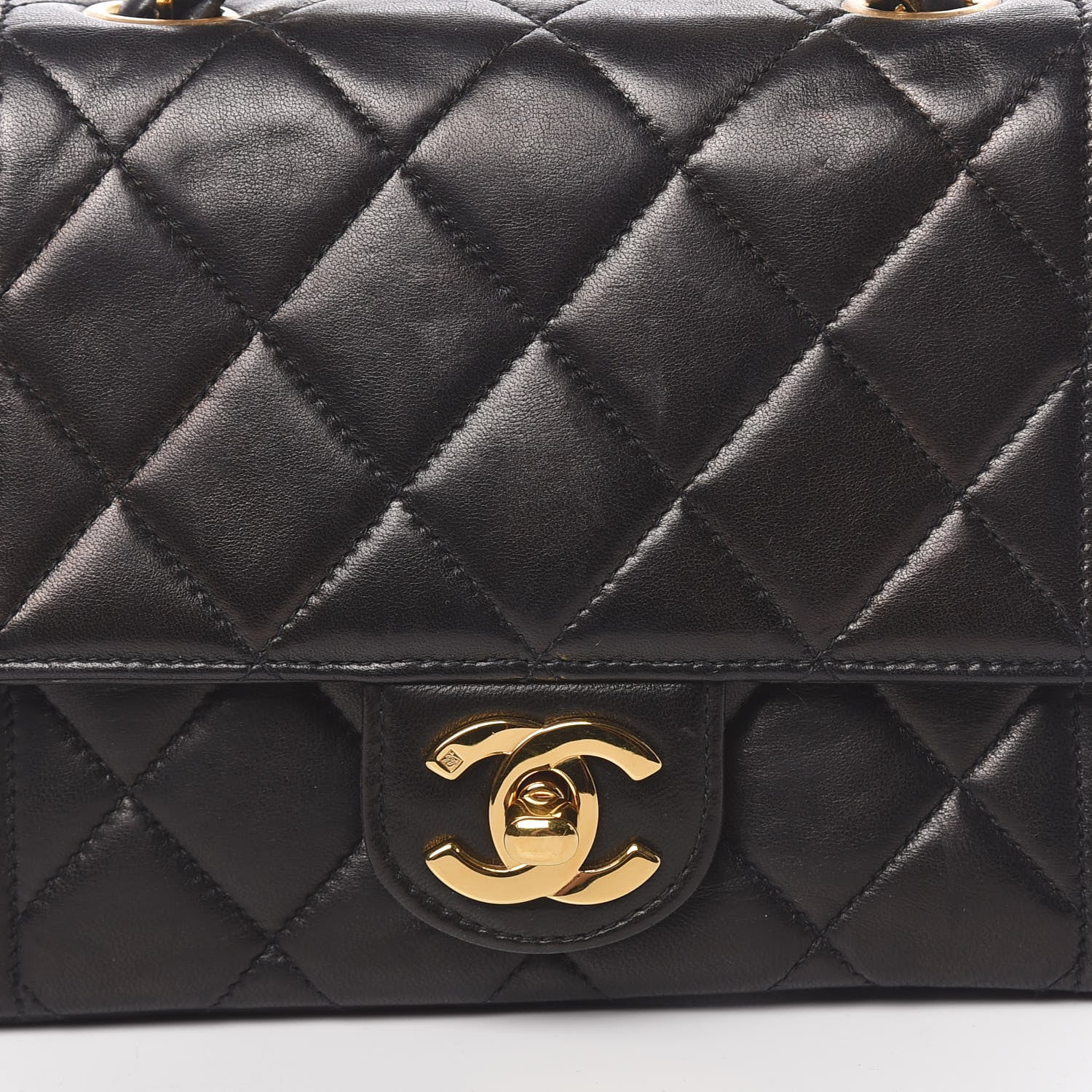 Chanel Lambskin Quilted Mini Square Flap Black 12 of 12