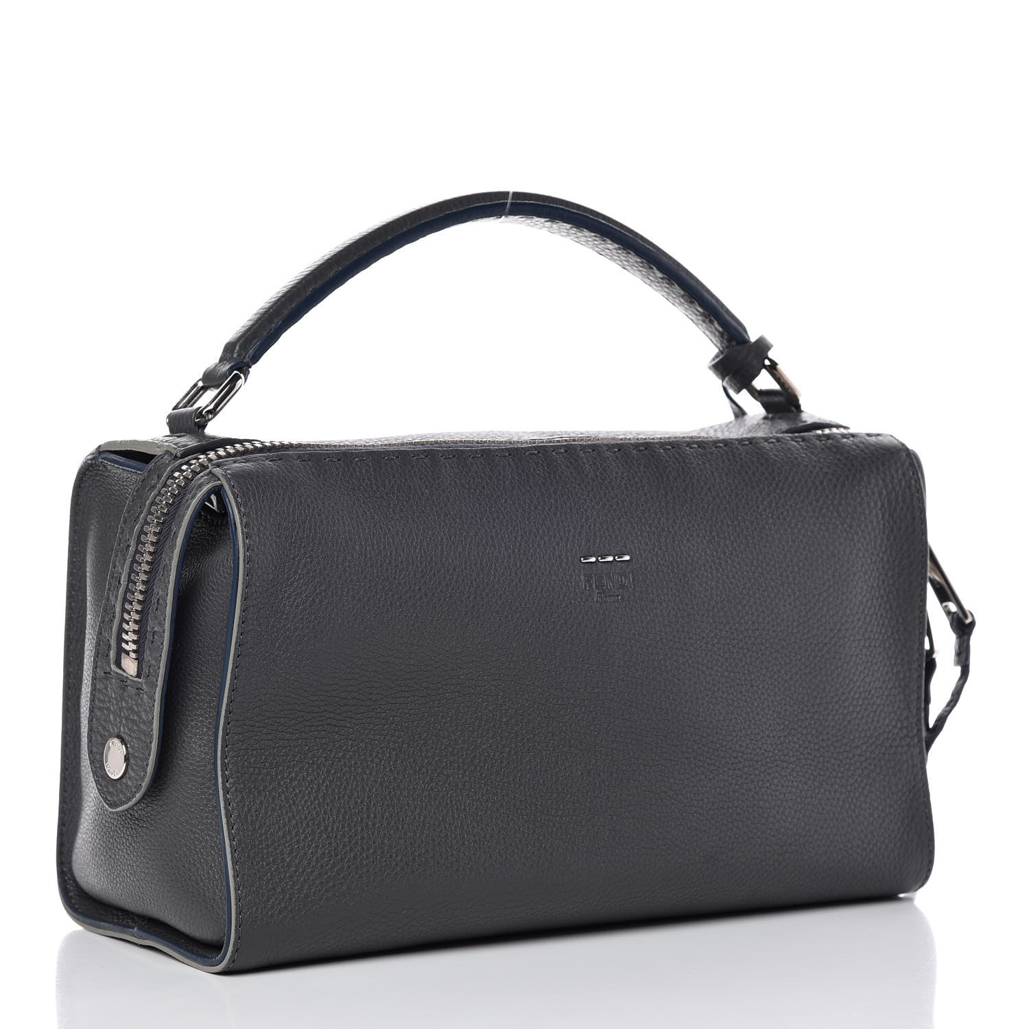 Fendi Cuoio Romano Selleria Lei Boston Tote Asfalto 3 of 9
