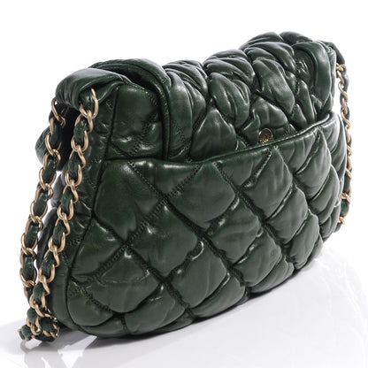 Chanel Lambskin Bubble Quilt Flap Bag Green 3 of 9