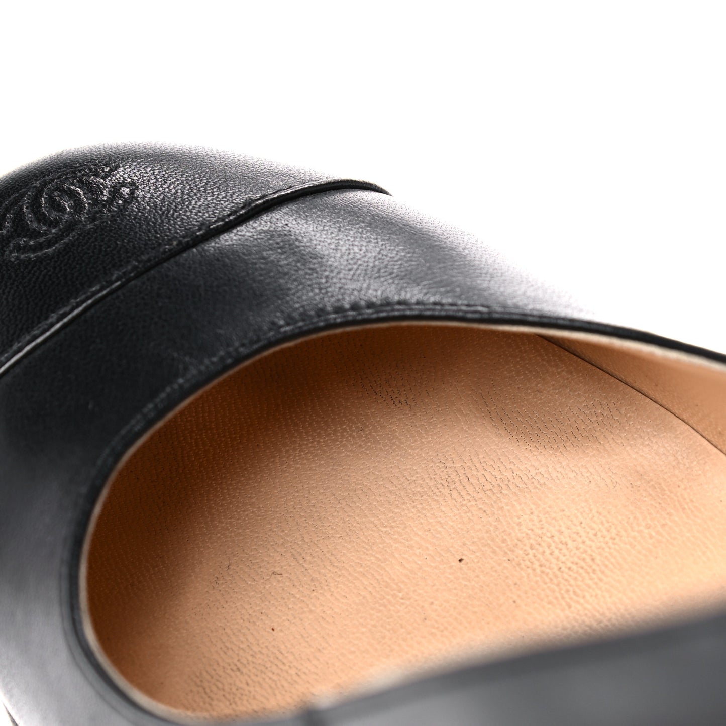 Lambskin CC Cap Toe Platform Pumps 38.5 Black