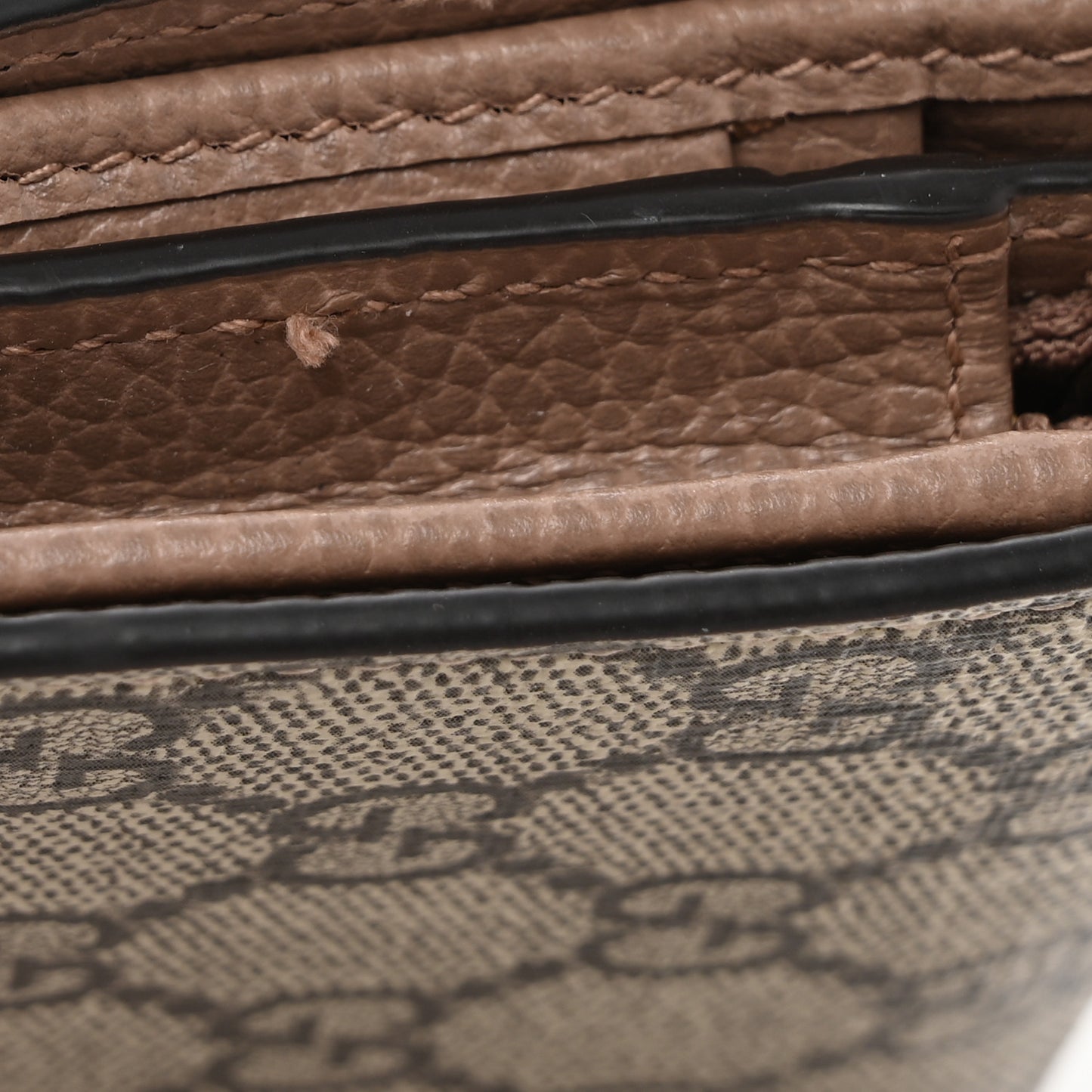 Dollar Calfskin GG Supreme Monogram GG Marmont Card Case Porcelain Rose Beige Ebony