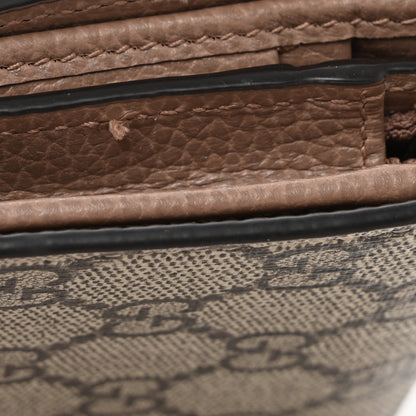 Gucci Dollar Calfskin GG Supreme Monogram GG Marmont Card Case Porcelain Rose Beige Ebony 8 of 11