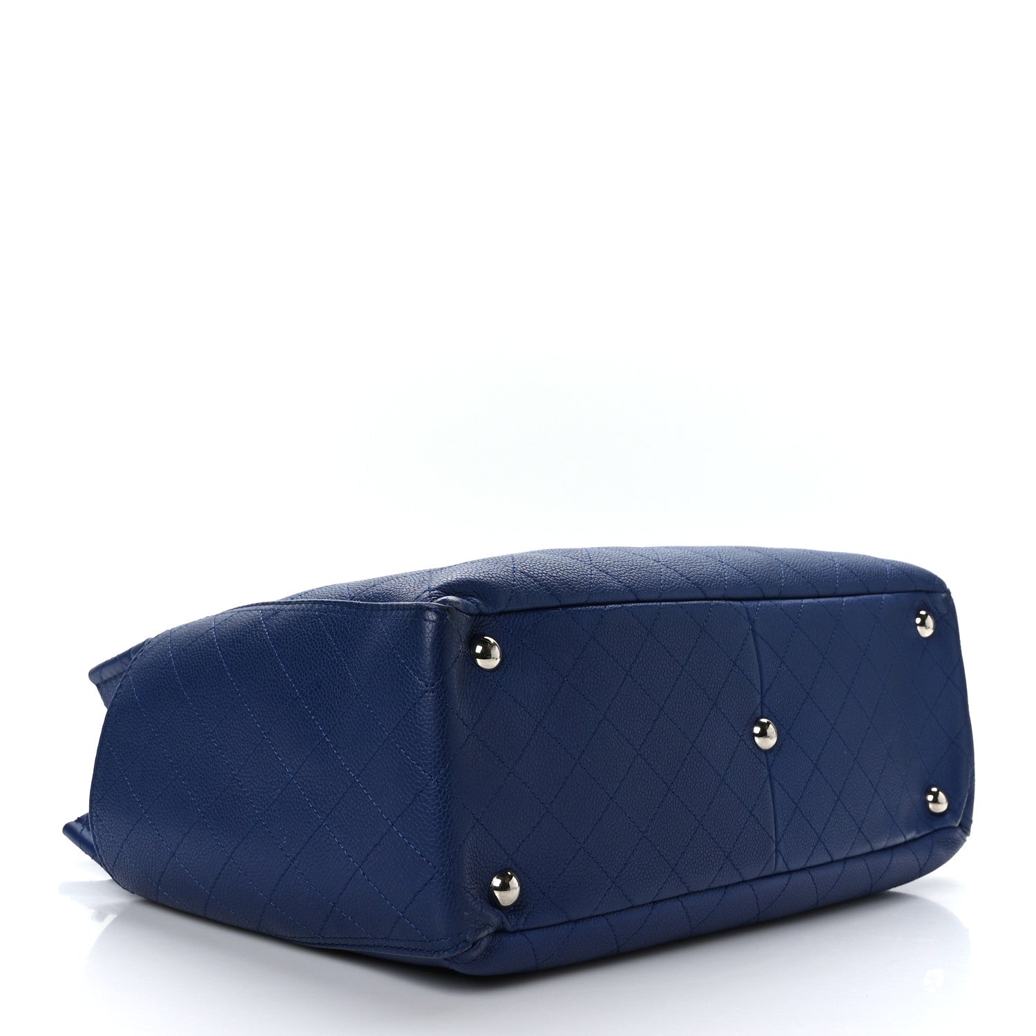 Chanel Grained Calfskin CC Pocket Tote Navy Blue 4 of 11