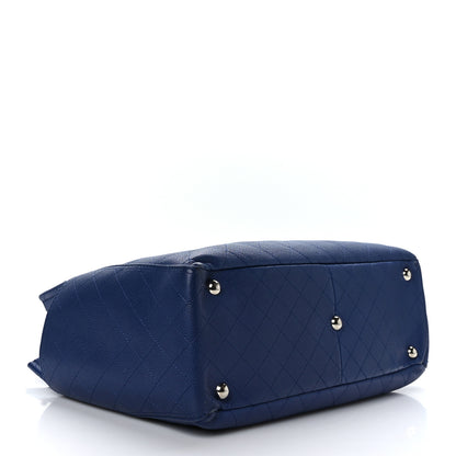 Chanel Grained Calfskin CC Pocket Tote Navy Blue 4 of 11