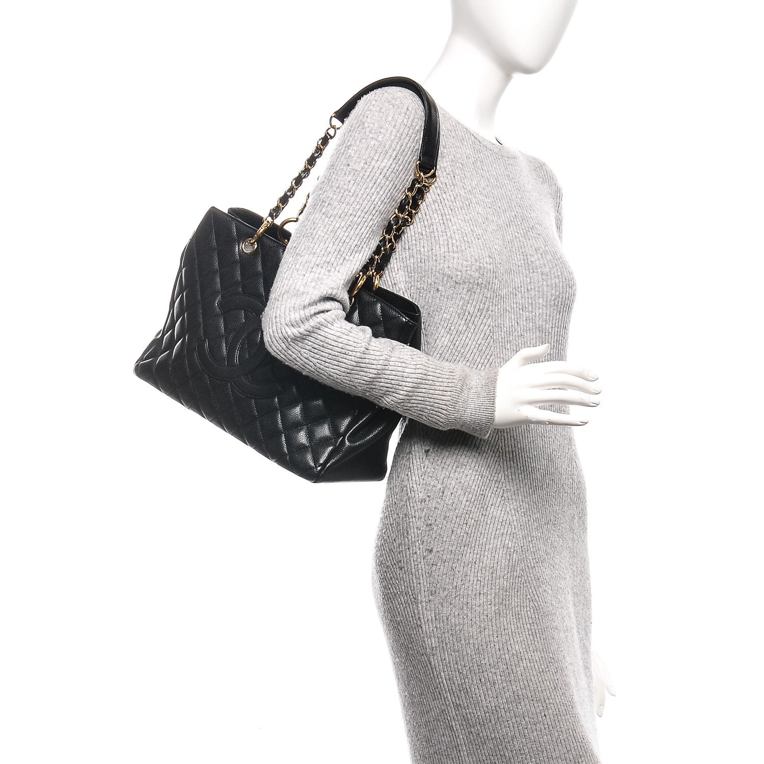 Chanel Caviar Quilted Grand Shopping Tote GST Black 2 of 7