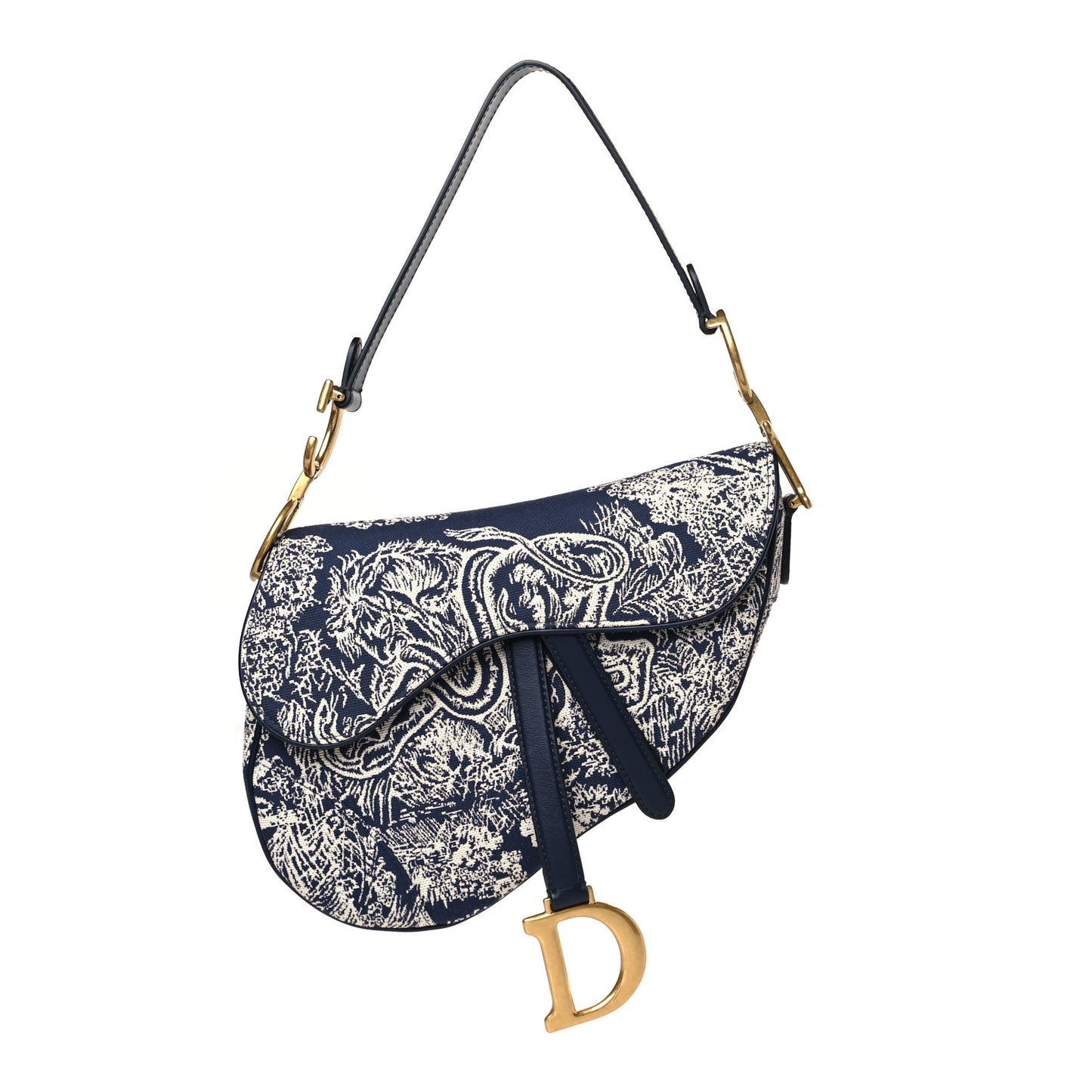Canvas Embroidered Dioriviera Saddle Bag Blue