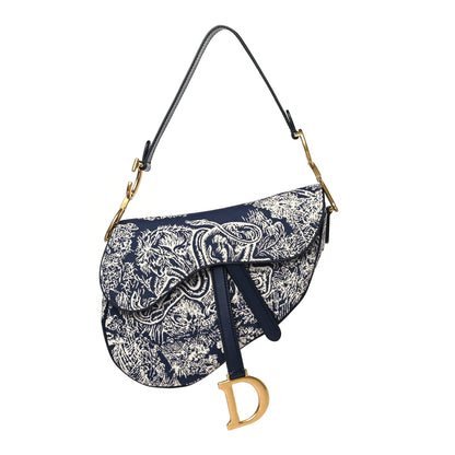 Christian Dior Canvas Embroidered Dioriviera Saddle Bag Blue 1 of 8