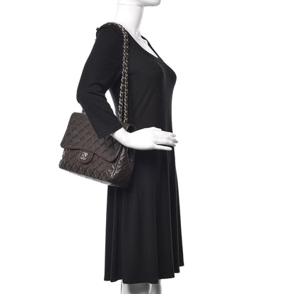 Chanel Caviar Quilted Jumbo Single Flap Dark Brown 2 of 11