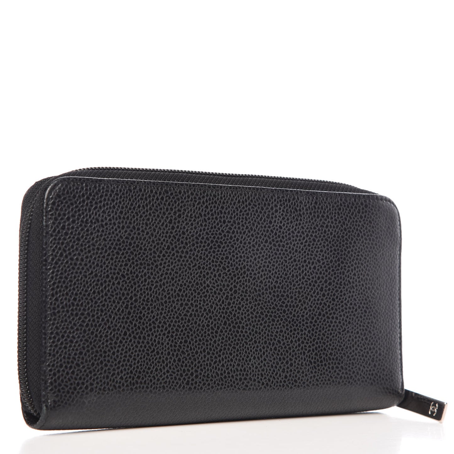 Caviar Large Timeless CC Zip Around Wallet Black