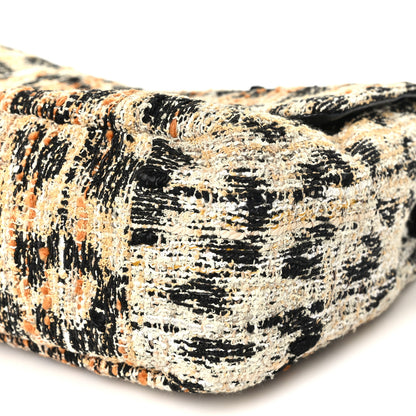 Chanel Tweed Mixed Fibers Leopard Print Small Souplissimo Maxi Flap Brown Black White 10 of 11