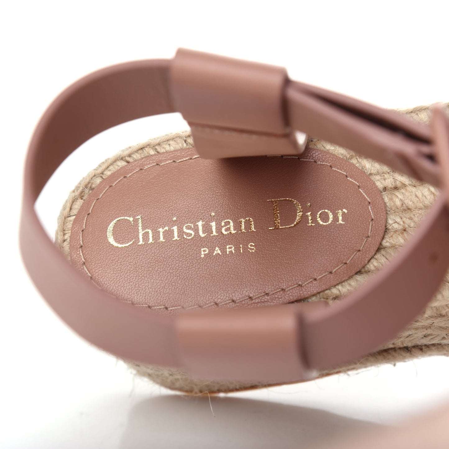 Calfskin D-Dior Espadrille Platform Sandals 37 Rose De Vents